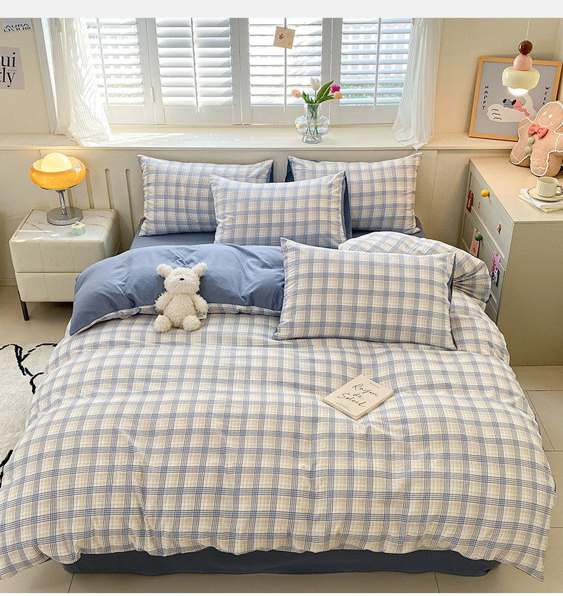 couette 220x240 carre bleu