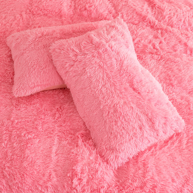 ensemble de parure de lit 220x240 rose