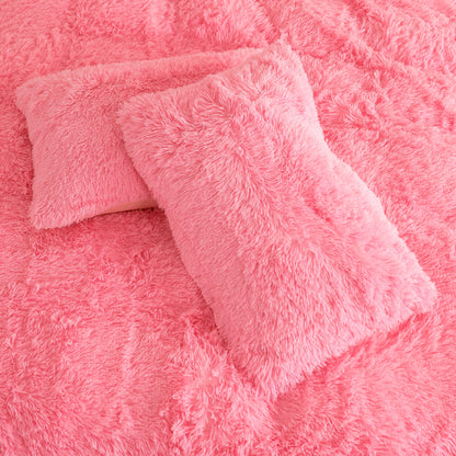 ensemble de parure de lit 220x240 rose