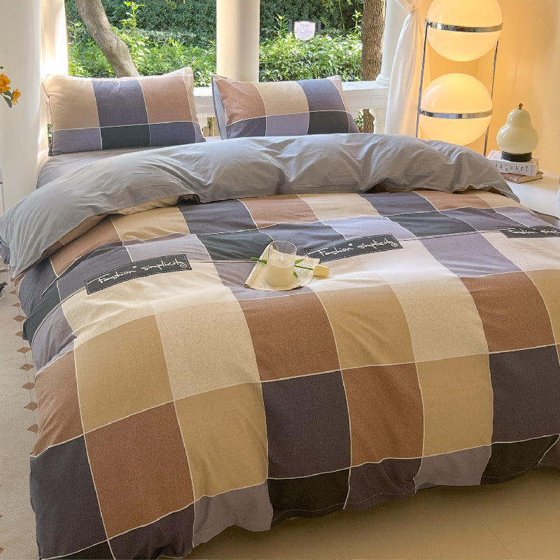 housse-de-couette-220x240-carrés bruns