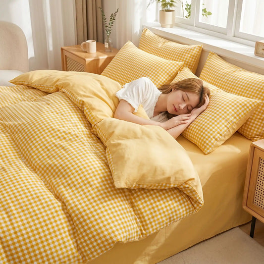 jeune fille qui dort avec couette 220x240 jaune
